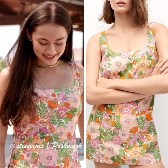 Mango Floral Romper Playsuit ASO Belly The Summer I Turned Pretty - Picture 1 of 14